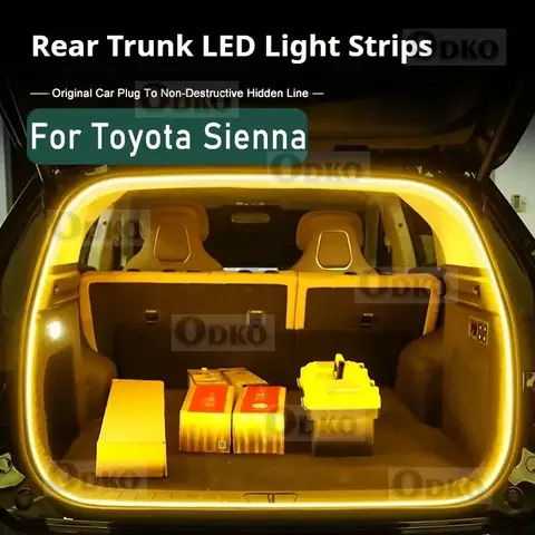 후면 트렁크 LED 라이트 바 스트립 트렁크 인테리어 장식 램프 스트립 Toyota Sienna 인테리어 액세서리 분위기에 적합