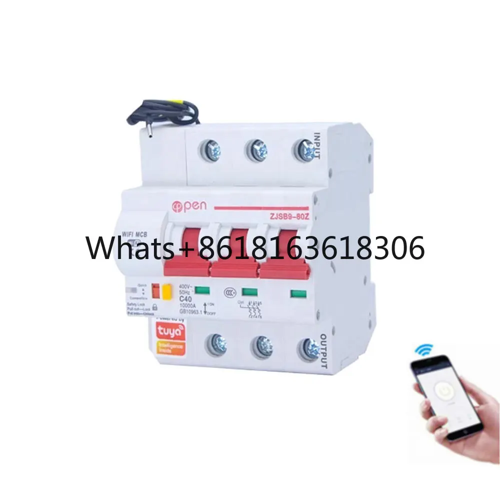 

WiFi Smart Circuit Breaker 3P 16A-100A Automatic Switch Overload Short Circuit