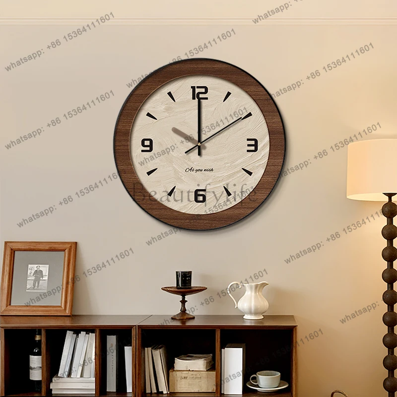 French Retro Wall Clock Vintage Style Silent Battery Operated Rustic Dining Room Kitchen Decor Living Room Wall Art Home Decor