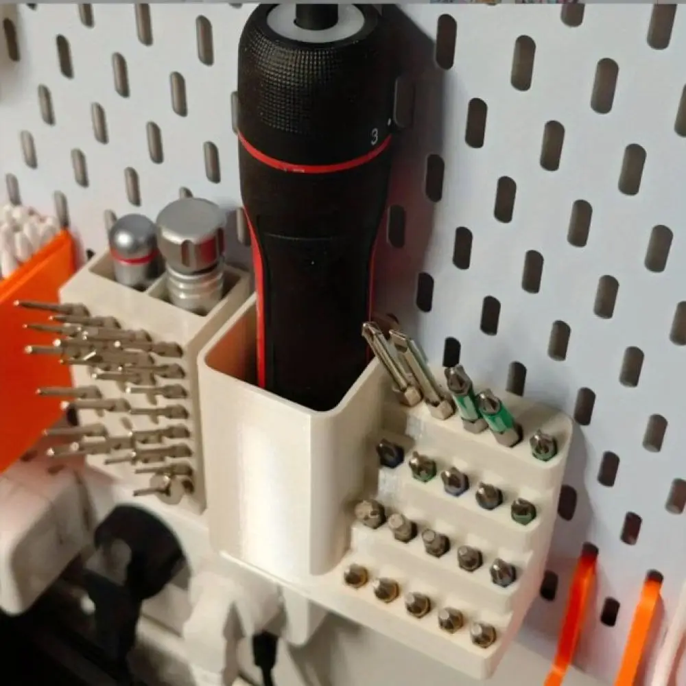 Efficient Drill Bit Holder Stand For 6 35mm Hex Shank Screwdriver Bits Organizer Rack Desk Wall Mount Tool Storage Case