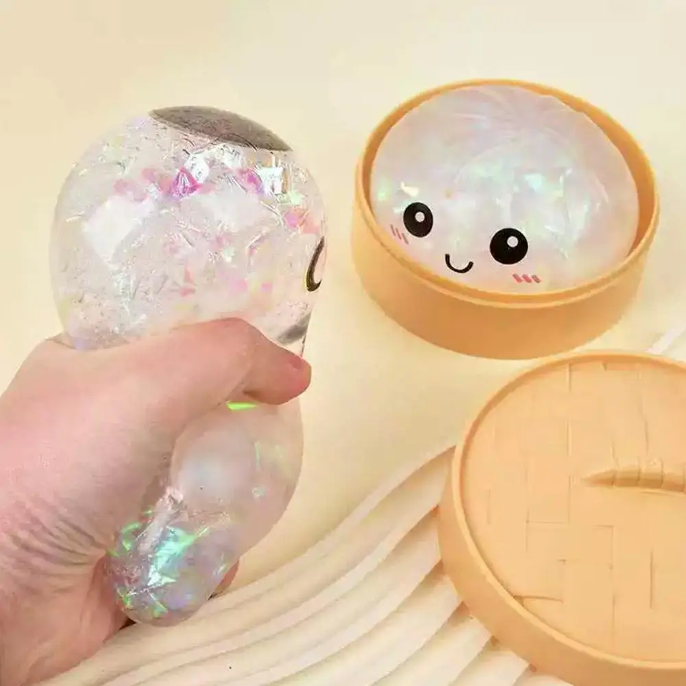 

Милая игрушка-антистресс в виде паровой булочки - премиальная высокоэластичная игрушка для снятия стресса, портативная, компактного размера, для дома и офиса