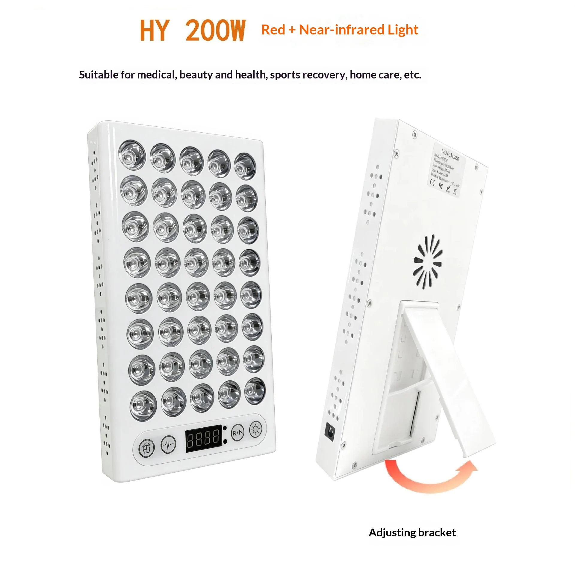 Panel de terapia de luz roja Led temporizador regulable de 660nm 850nm con soporte de mesa para dispositivos de belleza LED con luz de terapia infrarroja facial