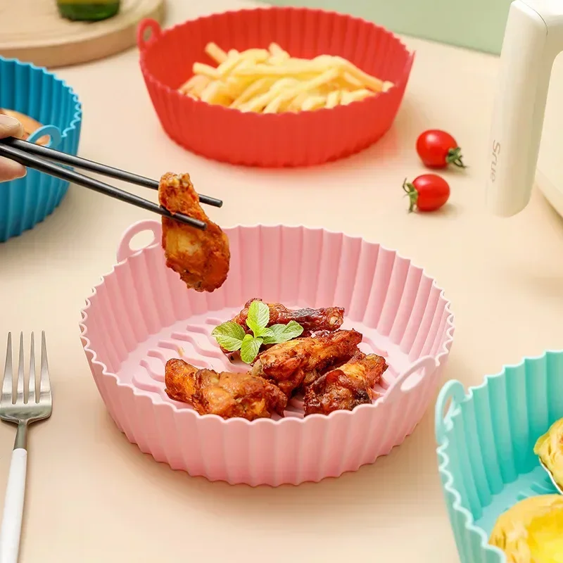 Silicone Air Fryer Liners Food SafeReusable Air Fryer Silicone Liners Air Fryer Silicone Pot Non Stick Oven Kitchen Accessories