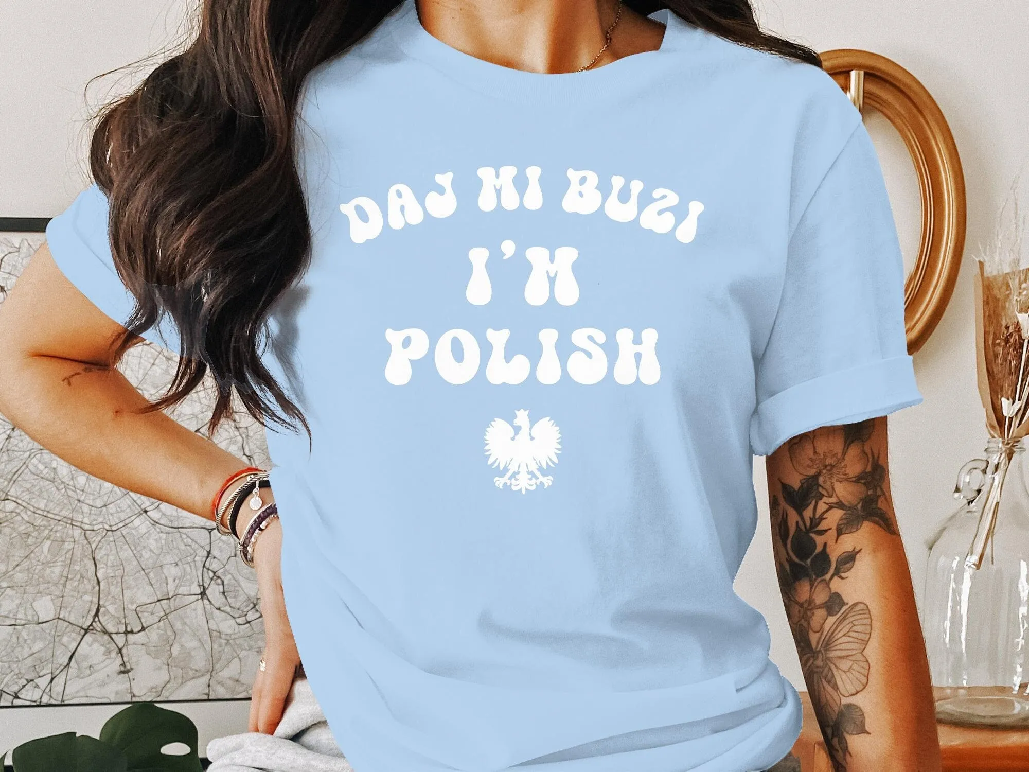 Polish Pride T Shirt Daj Mi Buzi I m Funny Kiss Me Novelty Women Cute for Her