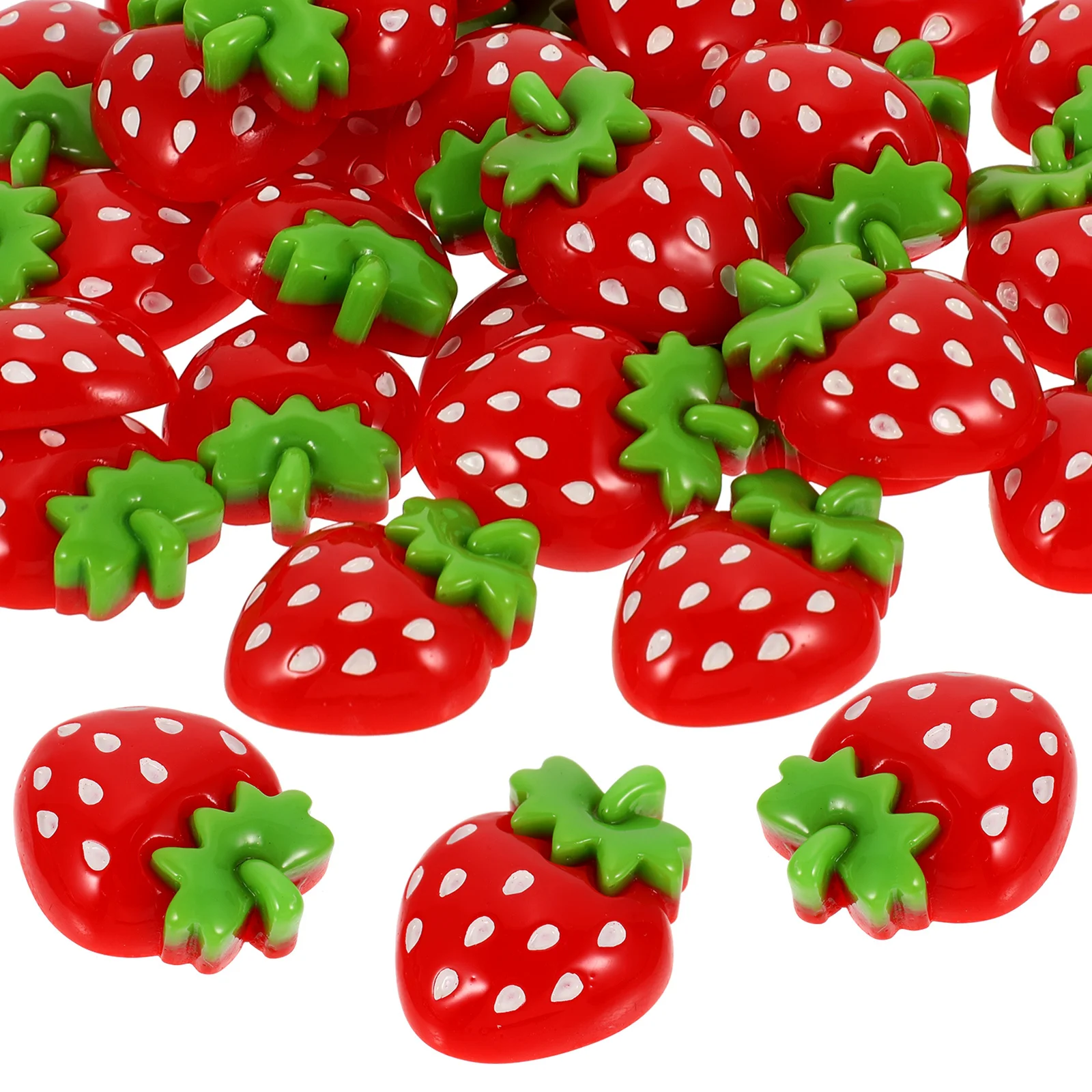

30Pcs Resin Strawberry Charms DIY Craft Supplies Jewelry Making Findings Fruit Pendant Stickers Hair Decoration