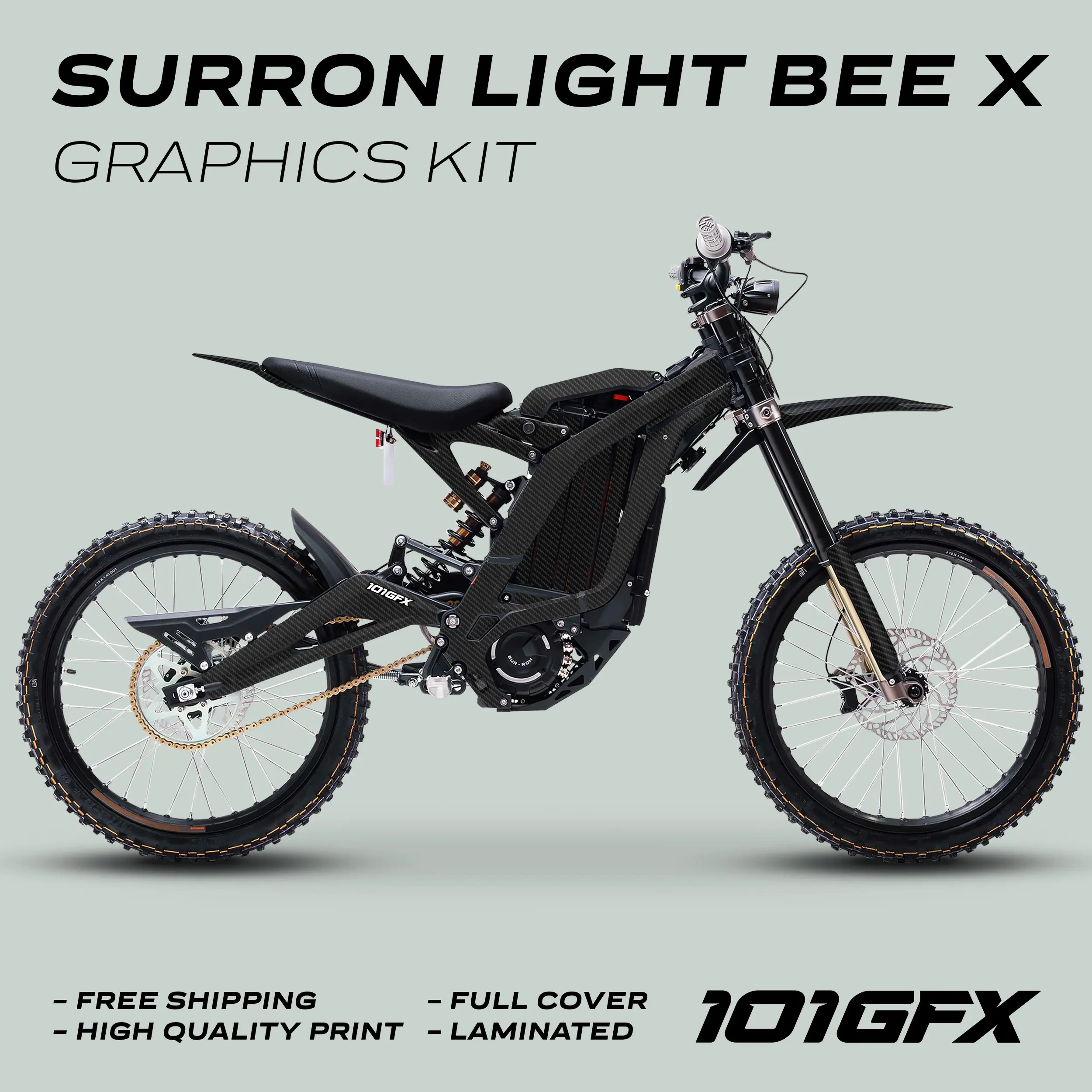 Graphics Kit CARBON ORIGINAL Decals Stickers Laminated  L1E eBike Emoto For Surron Light Bee X