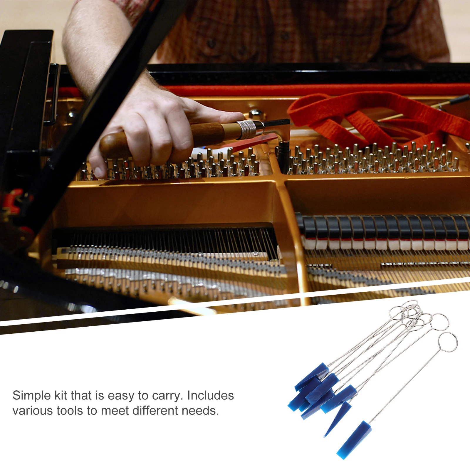 

10 Pcs Piano Tuning Tool Professional Hammer Tools Kit for with Tuner Mute Repair