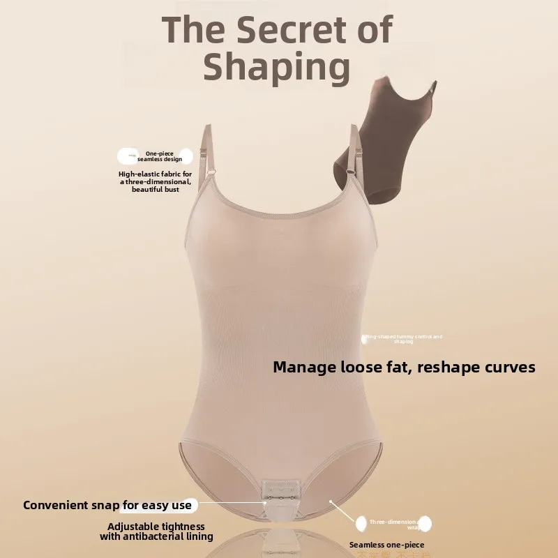 

Боди-комбинезон с высокой талией и бретелями, утягивающее белье из нейлоновой ткани, тонкие леггинсы-брюки (модель Five Pants)