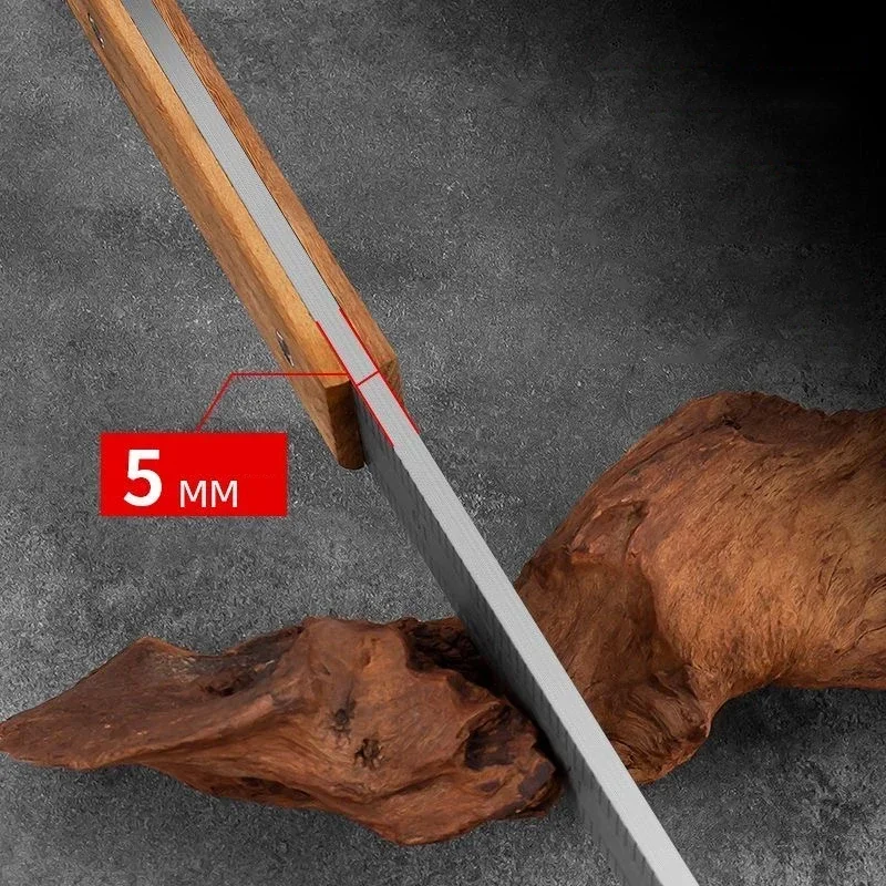 63cm Solid Wood Handle Thick Measuring Ruler Car Emergency Self defense Tools