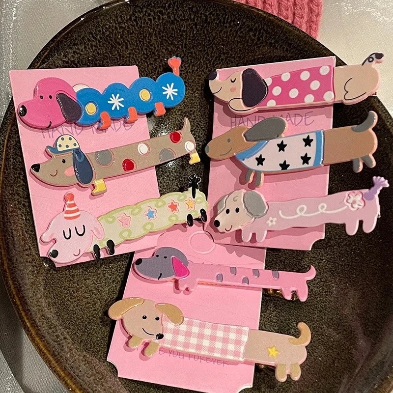 Sweet Cute Puppy Barrettes Three-Dimensional Cartoon Animal Barrettes Girl Heart Duckbill Clip Side Clip Hair Accessories - Detail 1