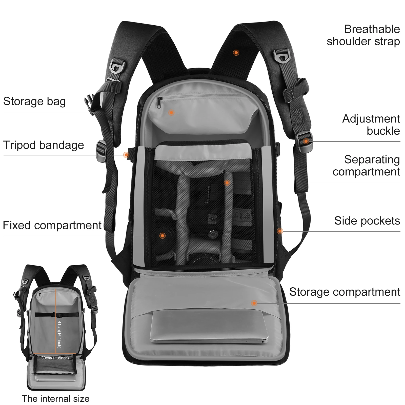 New Large Capacity Backpack Shoulder Bag for SLR Cameras Lens Photography Accessories for Laptop Tablets PC