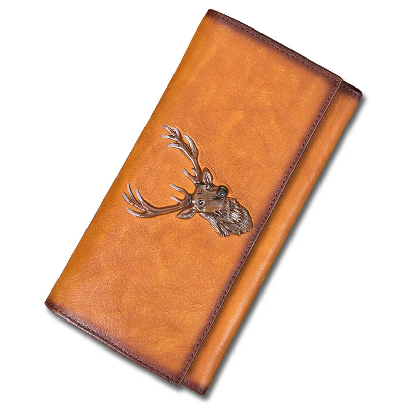 Genuine Leather Women's Wallets, First Layer Leather Wallets, Women's Long Section Purses , Large Capacity