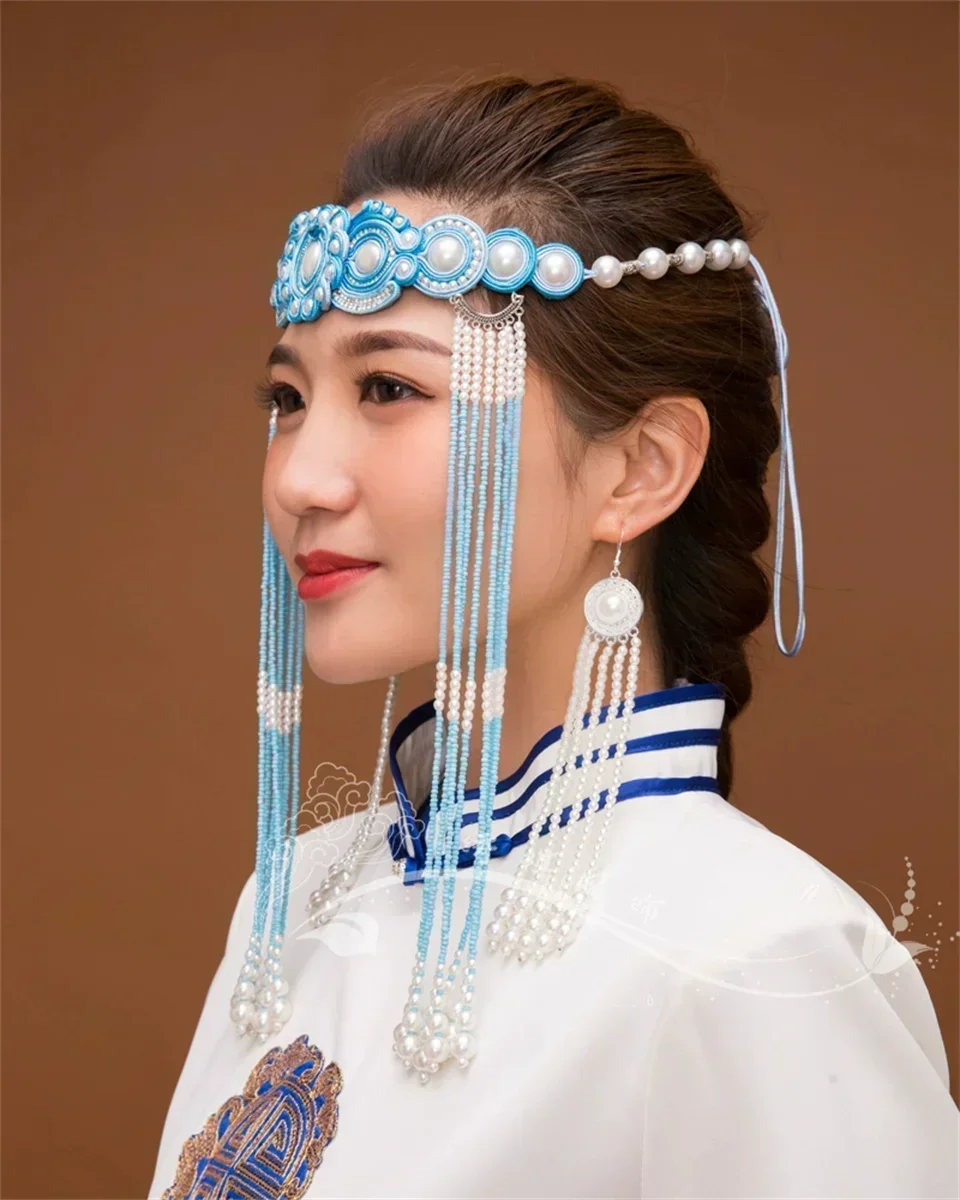 Customized Mongolian handmade fabric woven hair accessories, bridal accessories, new products