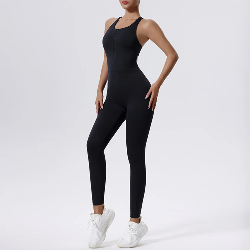 Women Sexy Backless Yoga Jumpsuit Sportswear Workout Bodysuits Fitness Rompers One-Piece Sleeveless Gym Set Sports Clothing