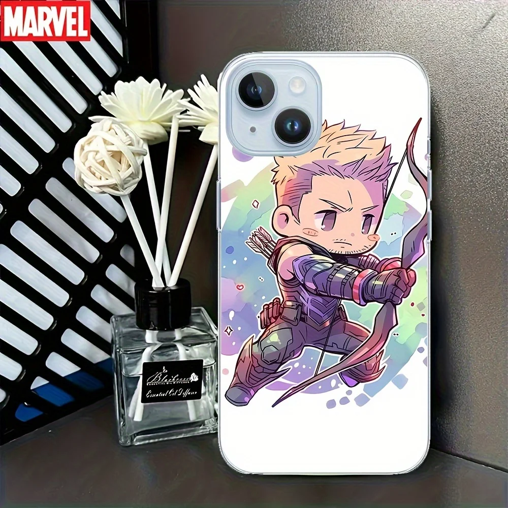 Marvel Avengers Chibi-Style Hawkeye Phone Case for iPhone Case - Durable TPU Cover by UME with Superhero Comic Art Design