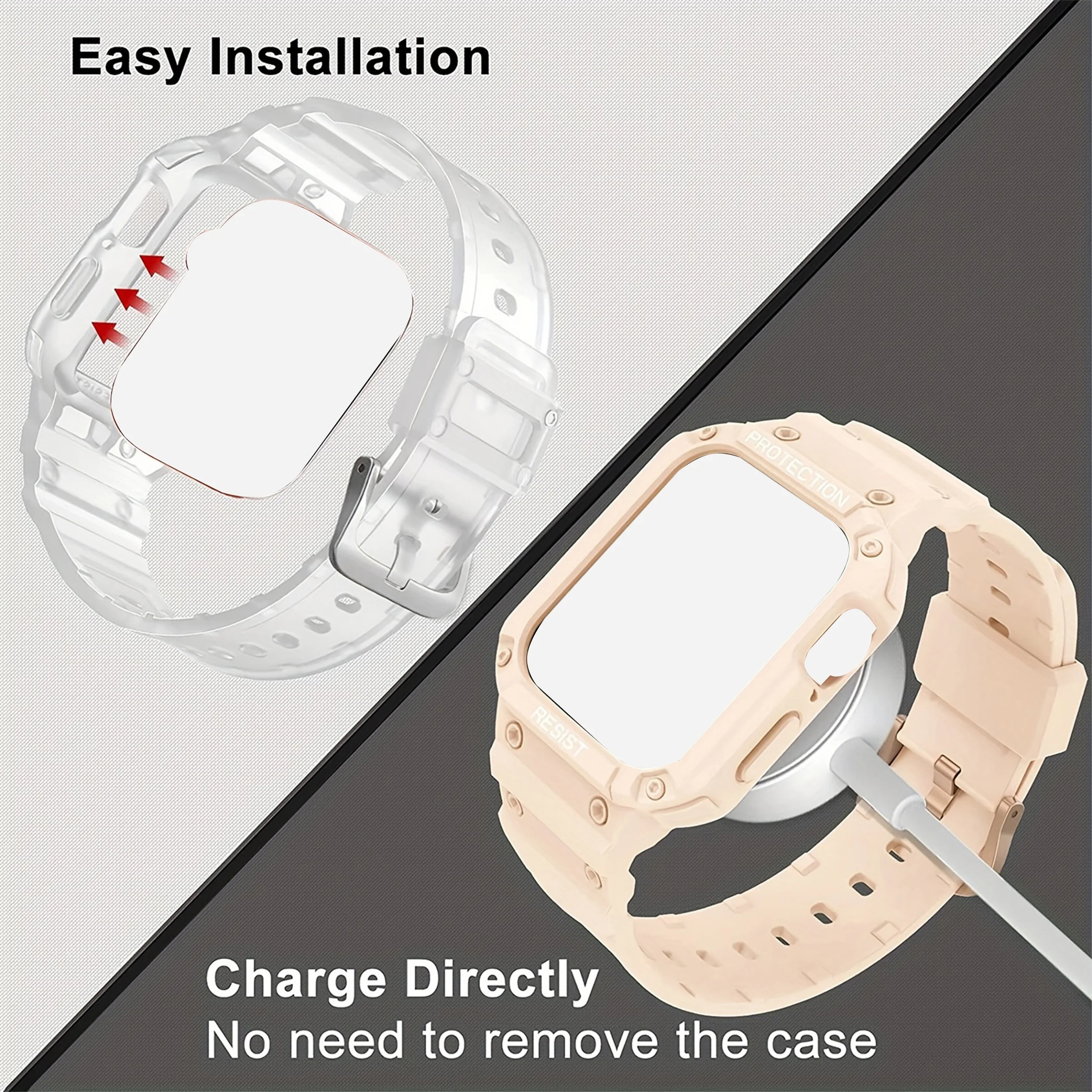 2 حزمة مع حافظة متوافقة مع iWatch 45mm 44mm 42mm لساعة Apple Watch 8 7 6 5 SE 4321 حزام بديل للحماية الرياضية #6