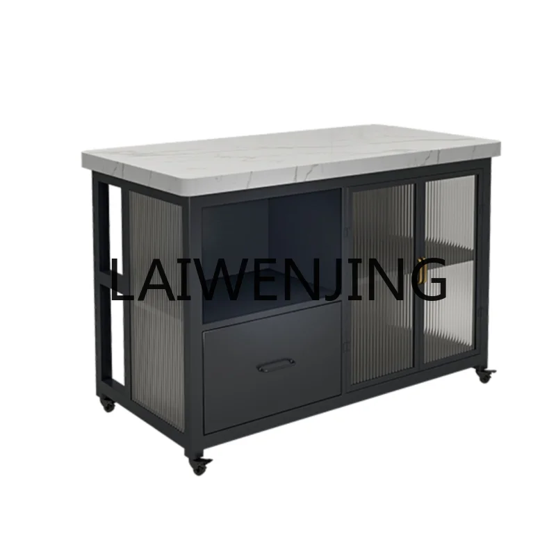 

RWJ Marble Kitchen Movable Middle Island Table Dining Table Integrated Cooking Locker