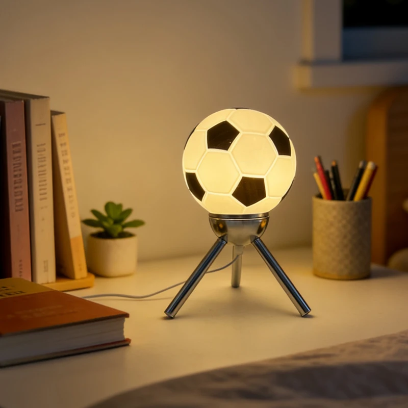 

New Creative LED Soccer Lamp World Cup Themed Decorative Night Light for Kids Bedroom Bedside Decoration
