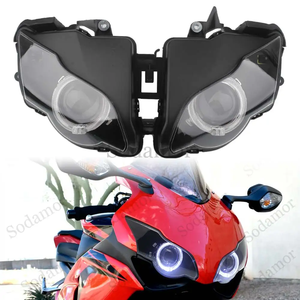 

Для Honda CBR1000RR 2008-2011 мотоцикл на заказ ангельские глазки головной светильник светодиодный светильник проектор в сборе