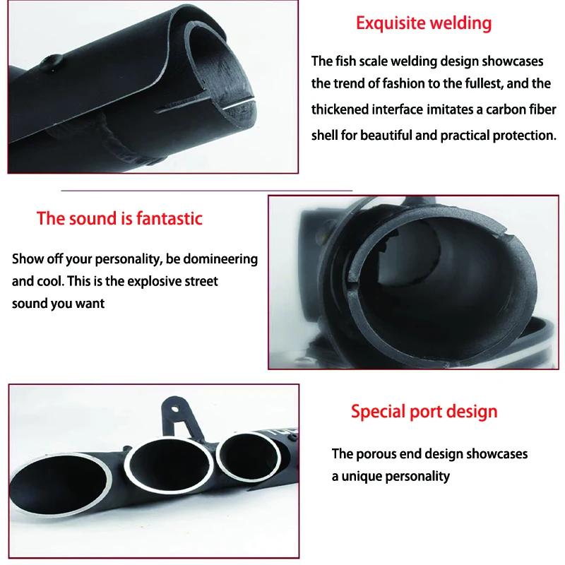 Universal 51mm Slip-on Motorcycle Pit Bike Exhaust Pipe Muffler R6 For Honda Yamaha Suzuki Kawasaki Benelli