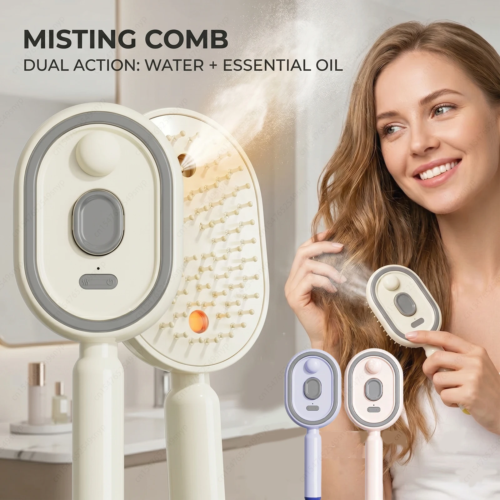 3 in 1 Self Essence Spray Massage Hair Comb Oil Brush Self-cleaning Hairbrush Scalp Therapy Anti Static Detangling Hair Care