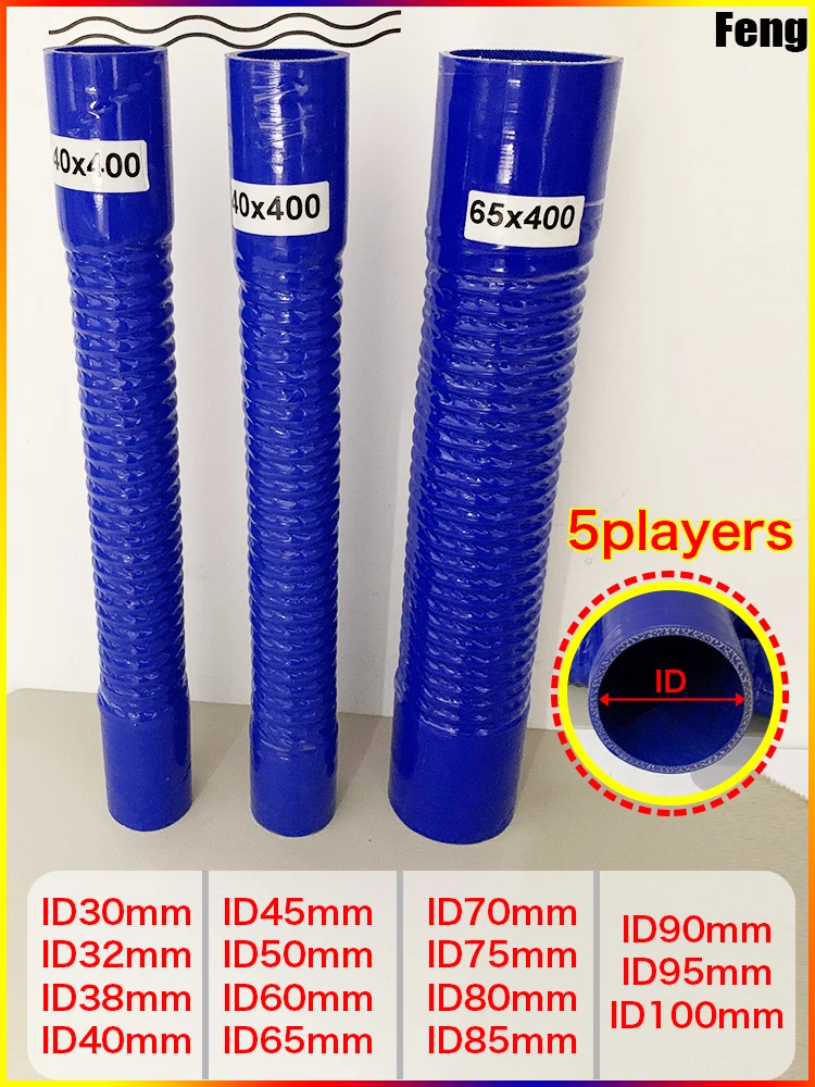 Blue Silicone Flexible Hose and 2 Clamps ID30-1000mm Length 400mm Air Intake Pipe Radiator Tube High Pressure Temperature R