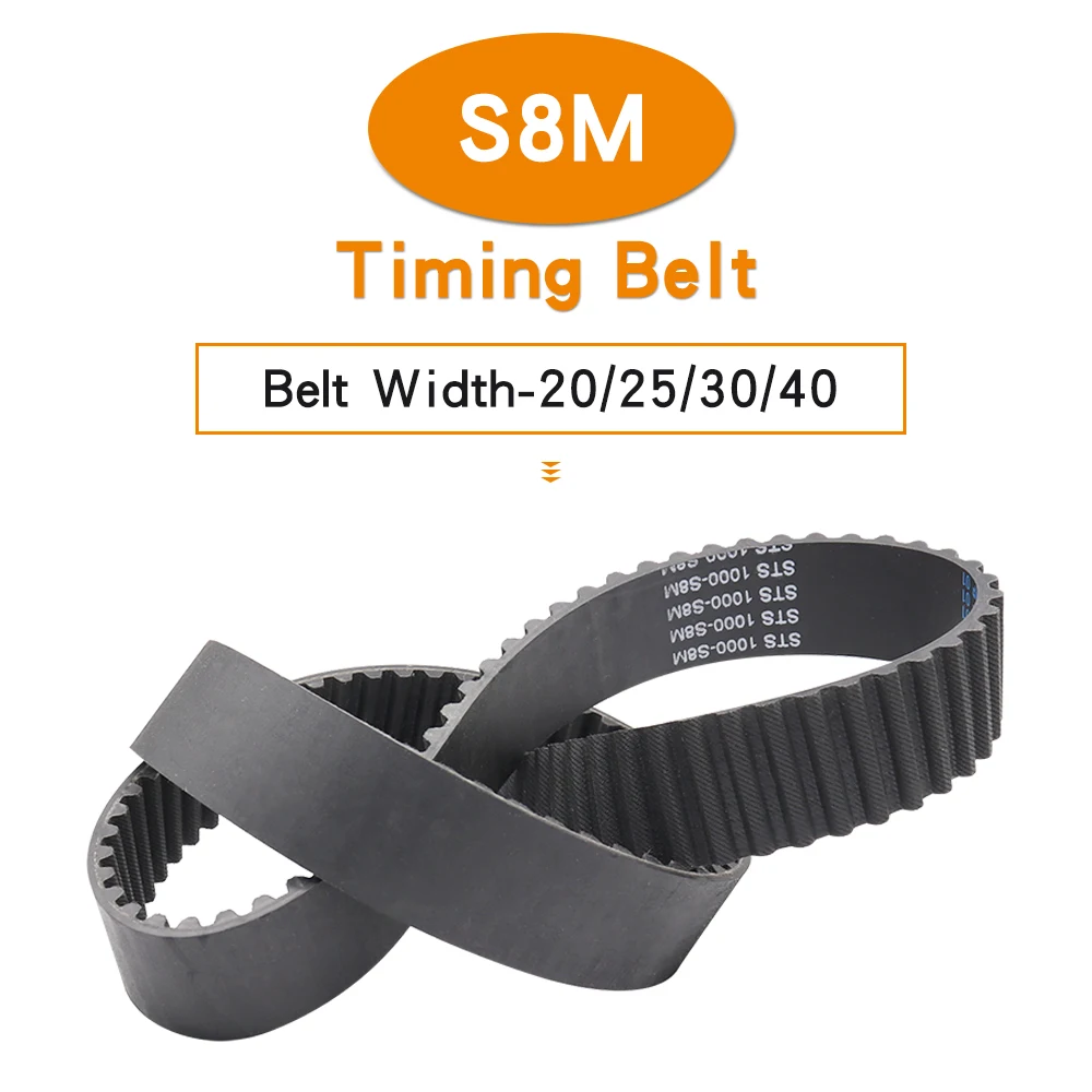 

Toothed Belt S8M-936/944/960/976/984/992/1000/1008/1016/1024/1032 Teeth Pitch 8mm Closed Loop Machine Belt Width 20/25/30/40mm