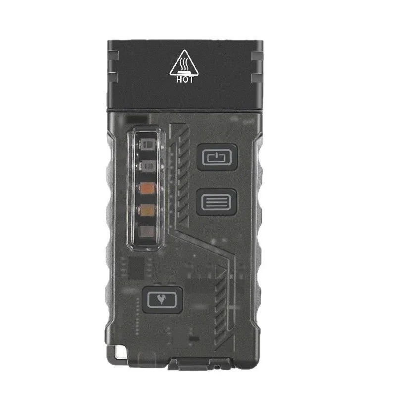 MOPHE-Emergency Alarm& 12-Mode Light Source, Multifunctional Mini Flashlight With Arc Lighter In ABS Material