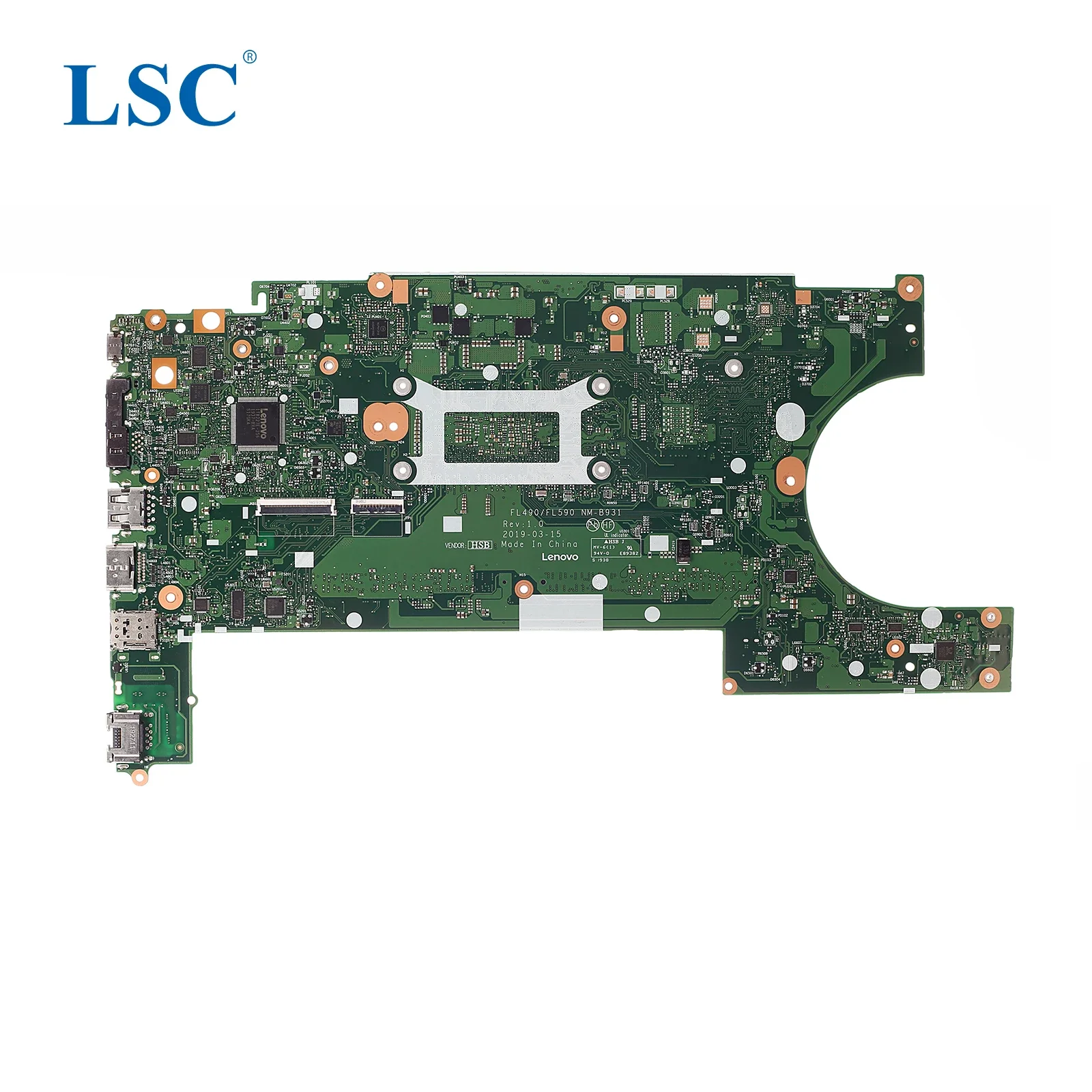 L490 L590 Placa-mãe portátil para ThinkPad, NM-B931 FRU 02DM284 CPU I5 8265U, testado 100% Trabalho, Atacado