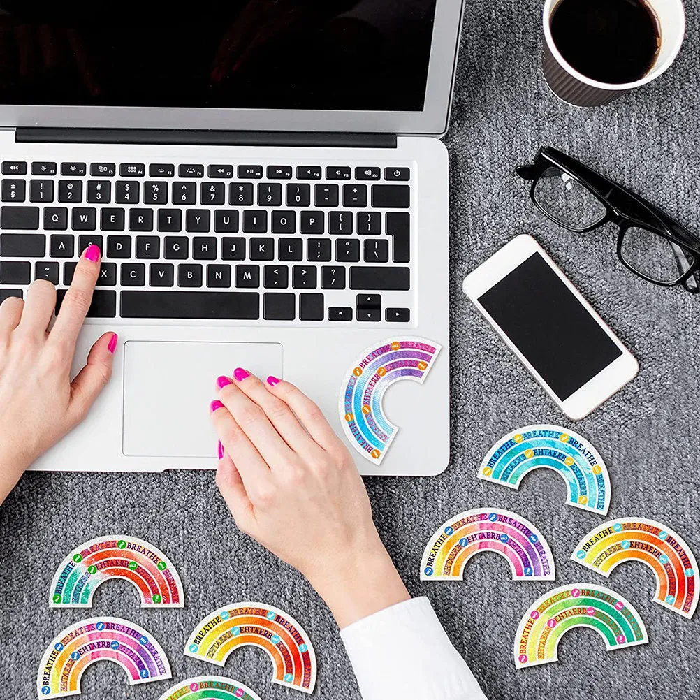 

6Pcs Colorful Sensory Stickers Calming Adhesive Decals for Stress Relief Uneasy Mood Phone Case Laptop Desk Decompression Tool