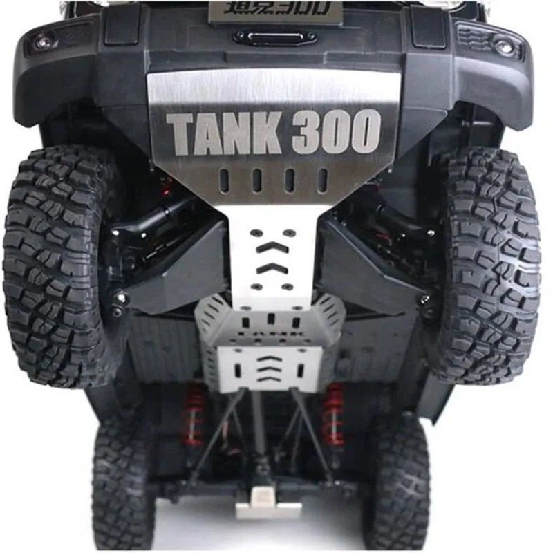 Stainless Steel Guard Plate Metal Armor Chassis Armor HD6089 For Traction Hobby 1/8 KM TANK300 RC Car