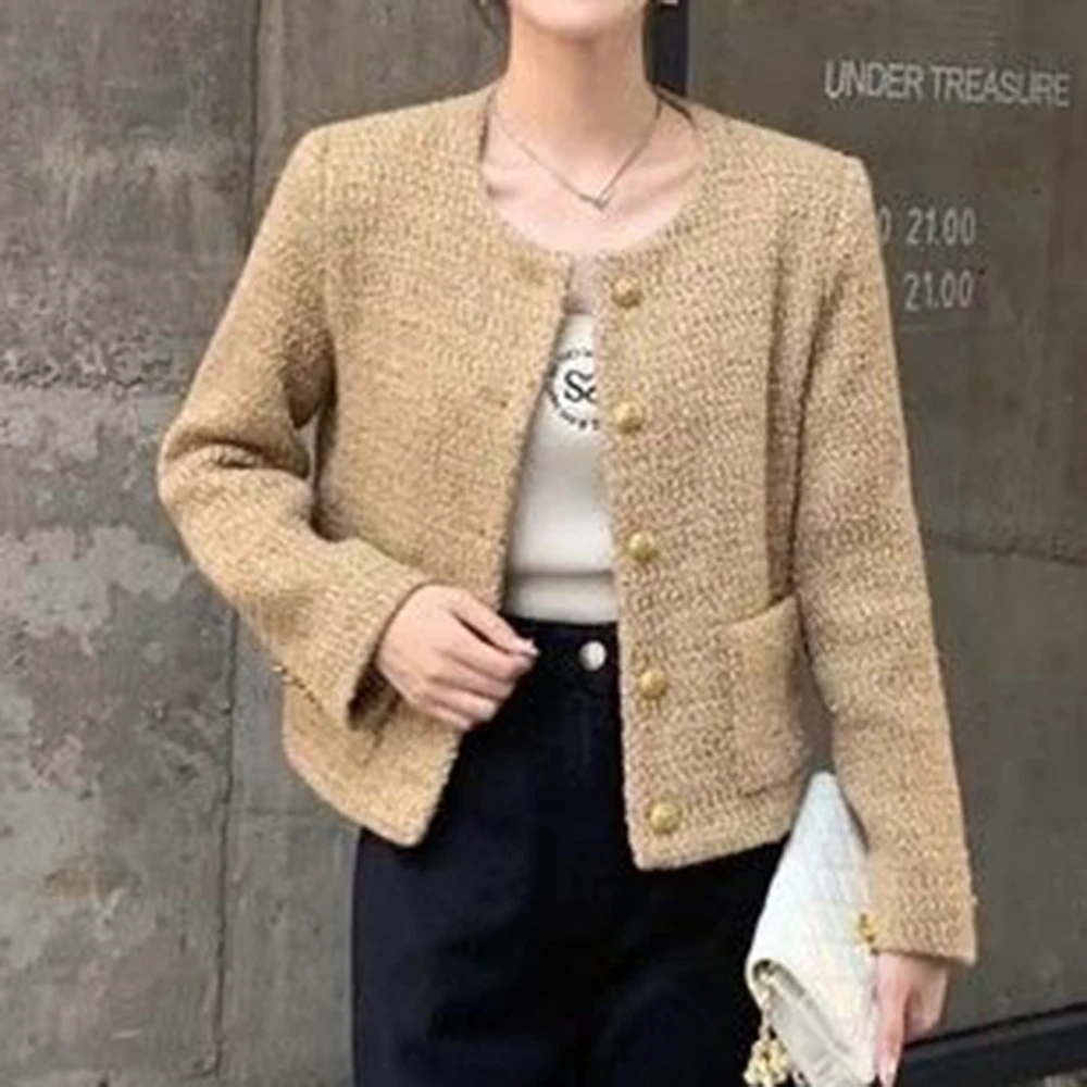 French  style women 2025 new Internet celebrity high sense fashion versatile sweetheart style commuter wool short coat tide