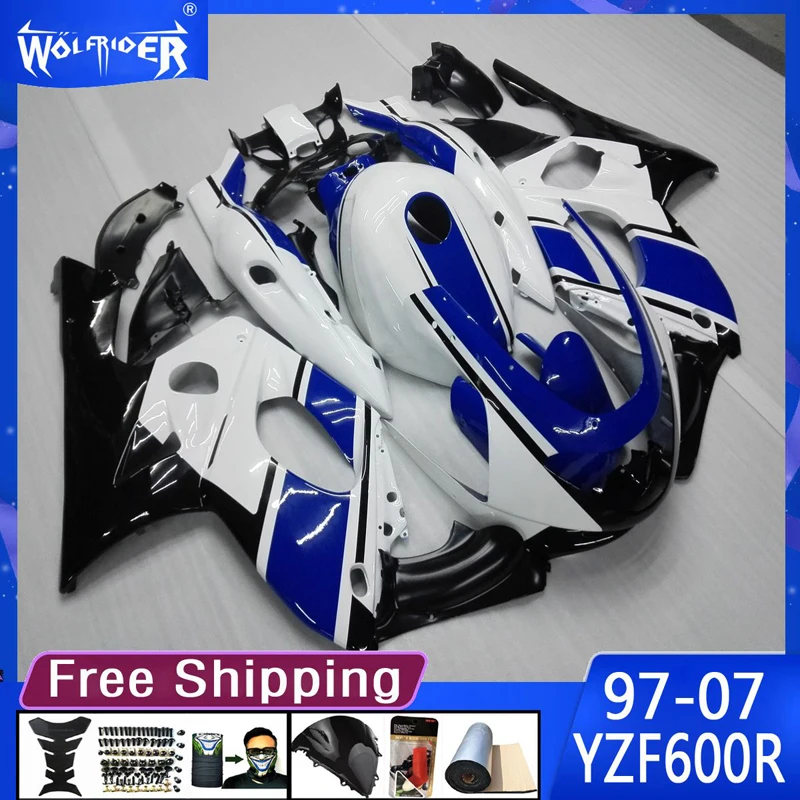 motorcycle ABS motor Fairings kit for YZF600R 1997-2007 YZF600R 97-07 Motorbike Blue white Manufacturer fairing Customize cover