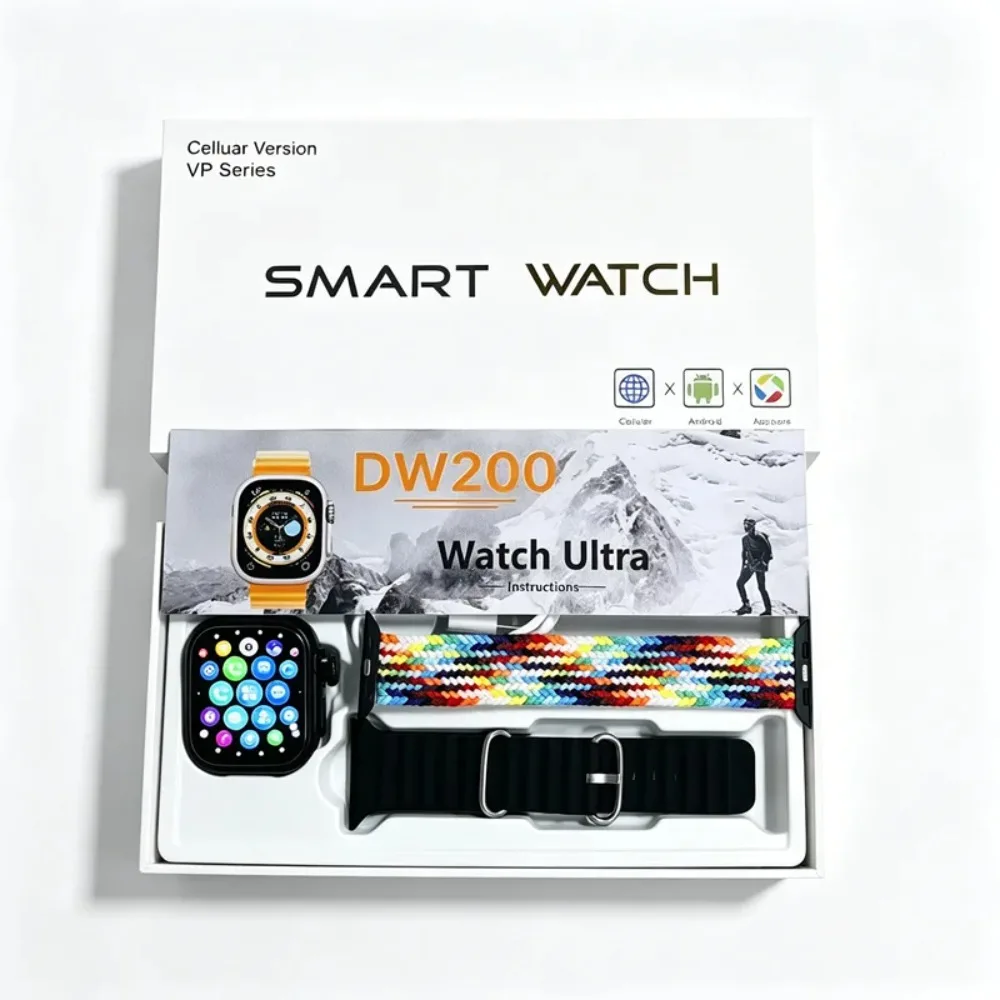 DW200 4G Android Smart Watch AMOLED Smartwatch+1/3pcs Straps 64GB ROM Heart Rate Monitor For Men Women Support SIM Card GPS WIFI view 2