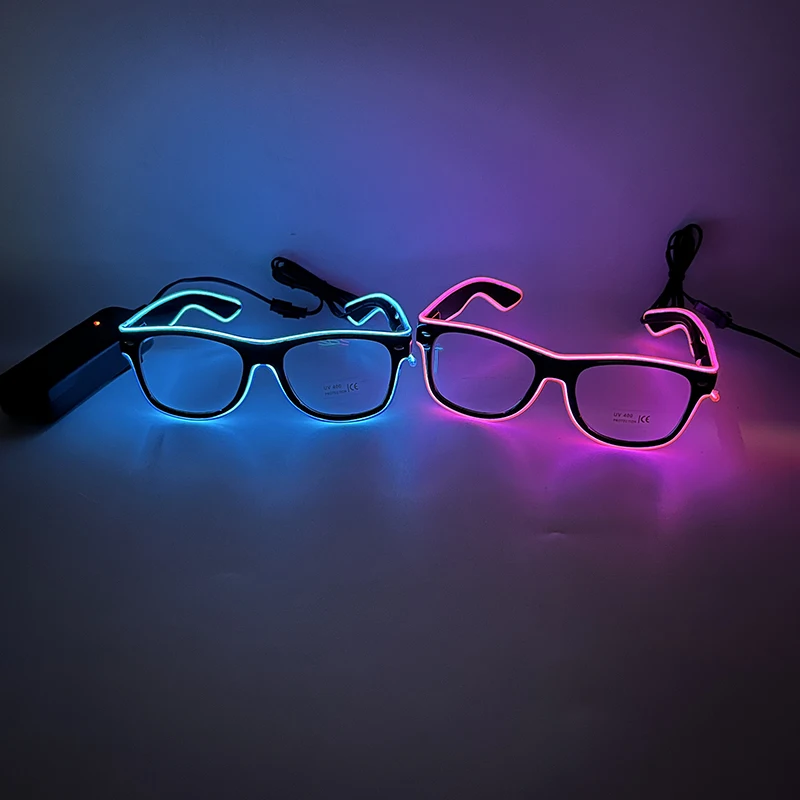 Christmas New Year Decorative Light Glasses Transparent Lense Luminous LED Glasses Bar Disco Boys Girls Night Eyewear