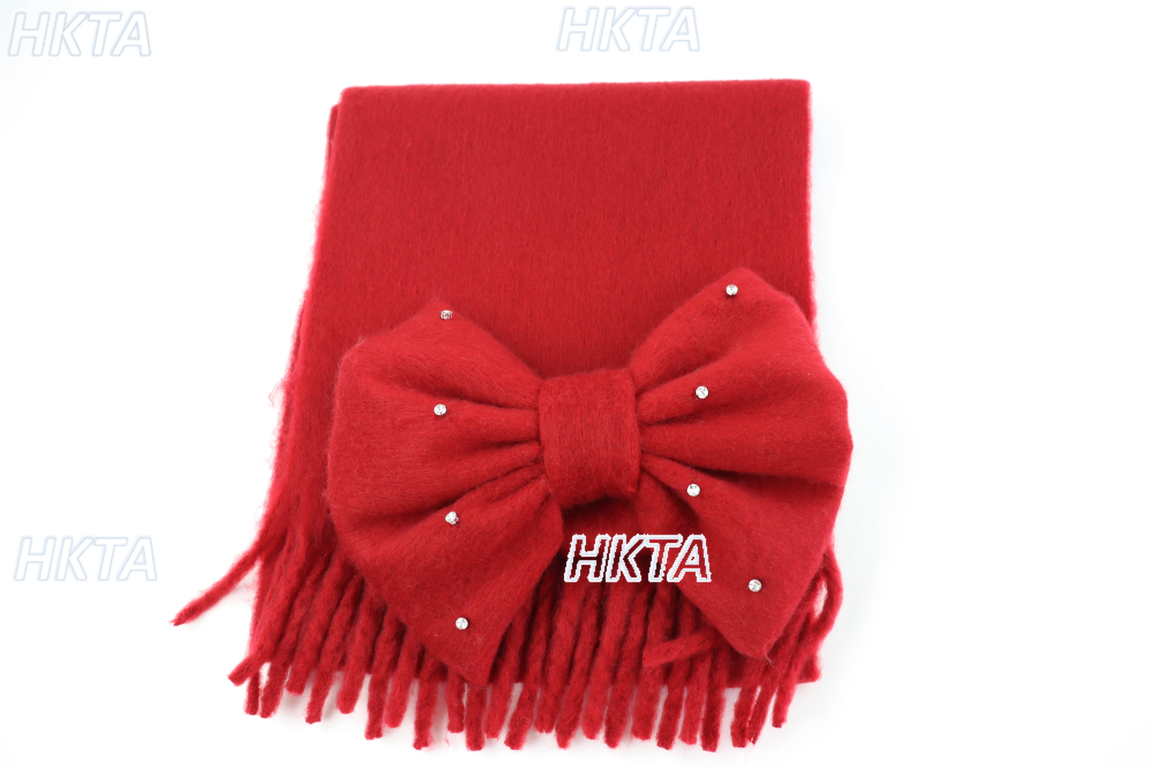Bufanda de piel de hilo rojo grueso japonés para mujer, bufanda de invierno 2025, cálida y gruesa con agradable arco para niñas, bufandas de doble uso, chal