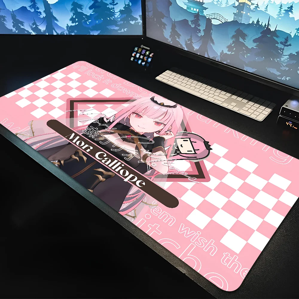 Mori Calliope Hololive Anime Girl Mousepad Large Gaming Mouse Pad LockEdge Thickened Computer Keyboard Table Desk Mat