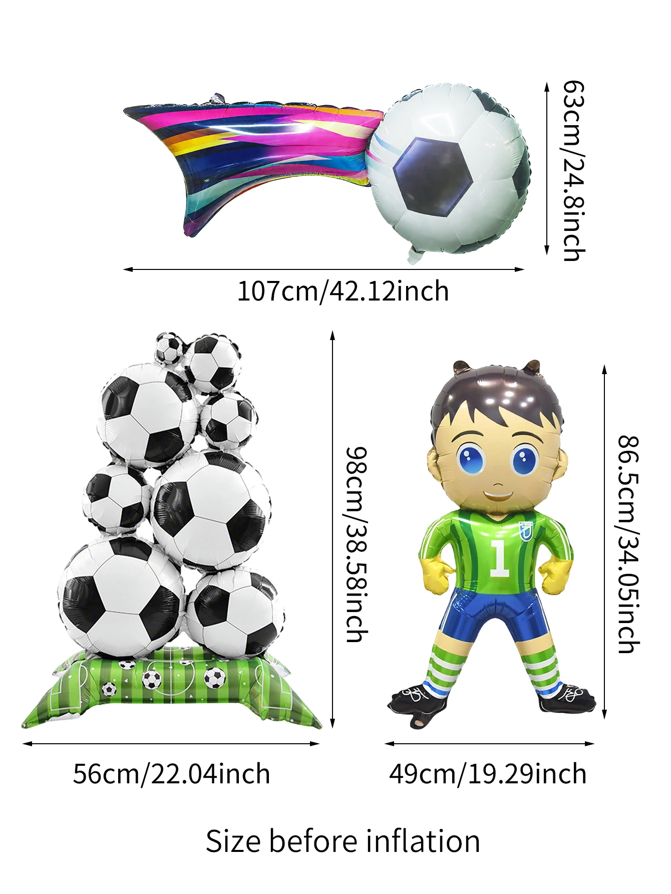 1 Stück Fußballballon-Set, Fußballspiel, Geburtstagsfeier-Dekoration, Fußball-Themenparty, Sport-Themenparty, Feierlichkeiten – Detail 4