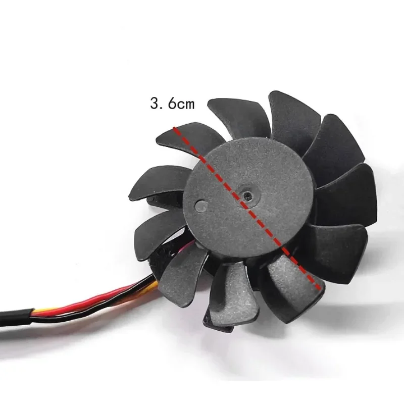 New CPU Fan for EVERFLOW T124010SL (2) Diameter 3.6cm Hole Spacing 3 * 3 * 2.3cm Motherboard Silent Cooling Fan