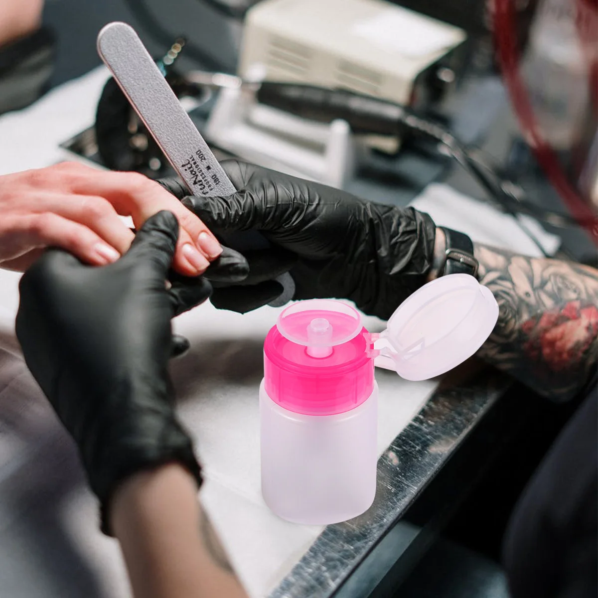 500 Stück Nagellackentücher zum Entfernen, Nagelreinigungspads, weiches, saugfähiges Einweg-Maniküre- und Pediküre-Set mit Entfernerflasche