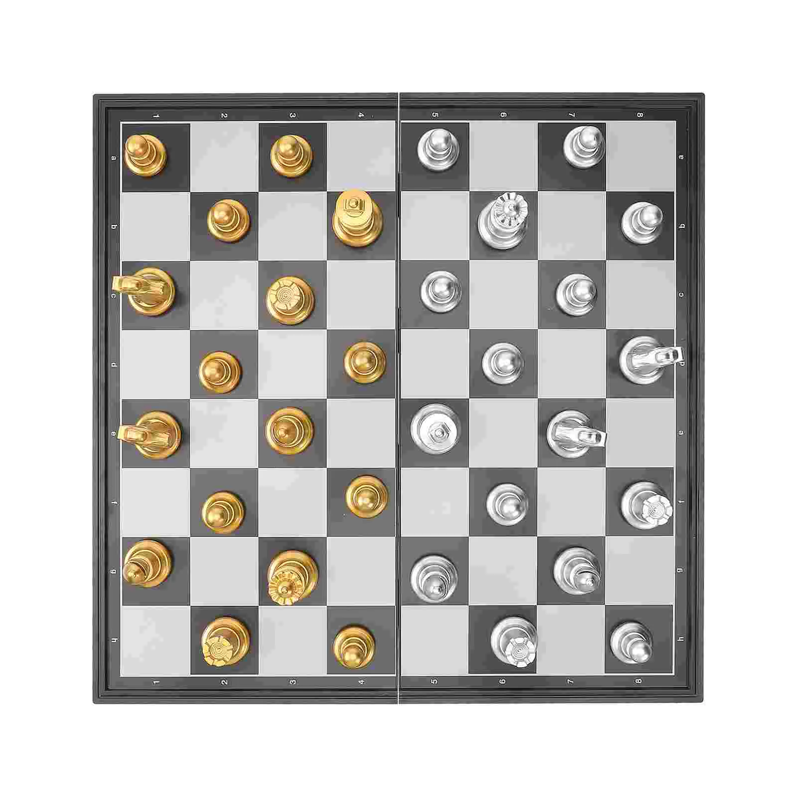 1 Set Magnetic Folding Chess Magnet Chess Board Game Educational Toy Puzzle Board Game Foldable Chessboard Game for Boys Girls S