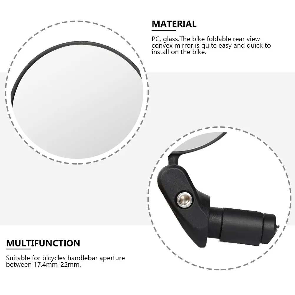 مرآة الرؤية الخلفية للدراجات، مرآة دراجة قابلة للطي، سهلة التركيب، عدسة محدبة متعددة الزوايا قابلة للتعديل مناسبة لدراجات الطرق الجبلية #5