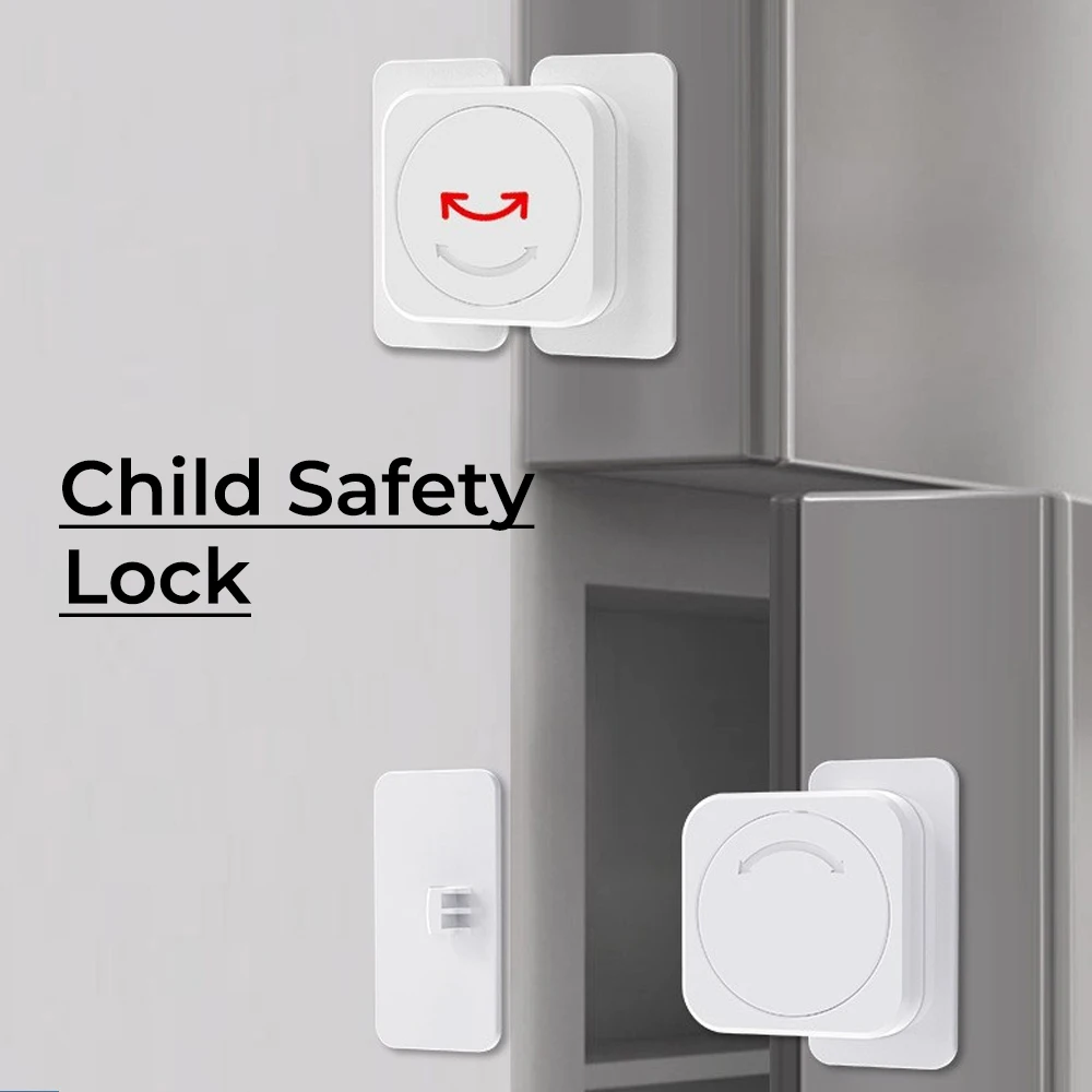 2/6/10PCS Child Safety Cabinet Door Lock Self-adhesive Refrigerator Anti Open Locks Cabinet Buckle Kids Home Security Protection