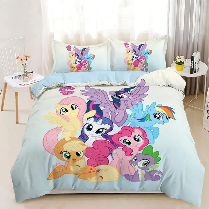 My Little Pony Anime Four-Piece Set Summer Pure Cotton Children's Fashion Cartoon Thin Three-Piece Set Girls' Home Furnishings