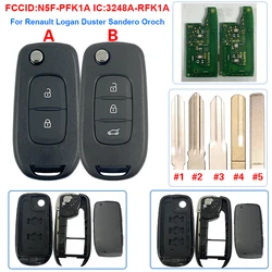 CN010079 Original PCB Remote Control Key For Renault Logan Duster Sandero Oroch FCCID:N5F-PFK1A IC:3248A-RFK1A 433Mhz 4AChip