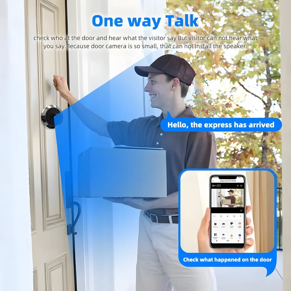 1080P Tuya Smart WIFI Digital Door Peepholes Viewer 4.3 Inch Digital Magic Eye Wireless Doorbell Camera Security Door Eye Camera