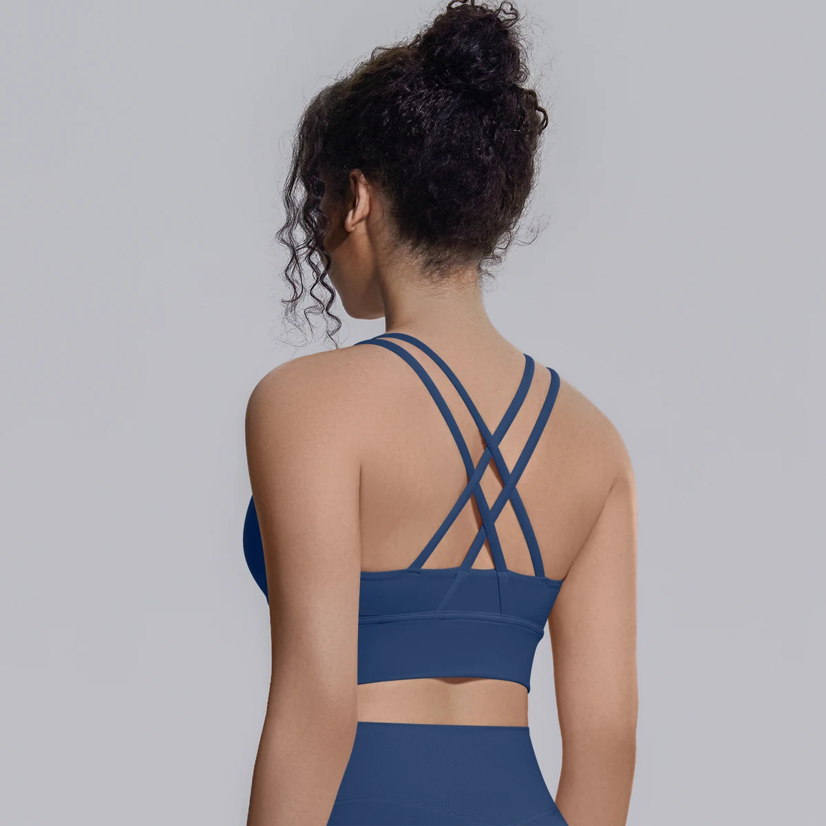 Damen Einfarbiger Schöner Rückenfreier Yoga-BH Yoga-Unterwäsche mit Brustpolster Sommer Fitness Sport Stoßfester Workout-Top Sexy BH – Detail 10