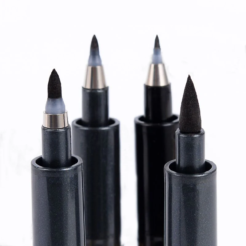 

4 different size refillable soft tip pen for calligraphy, sketching, tracing, and signing.