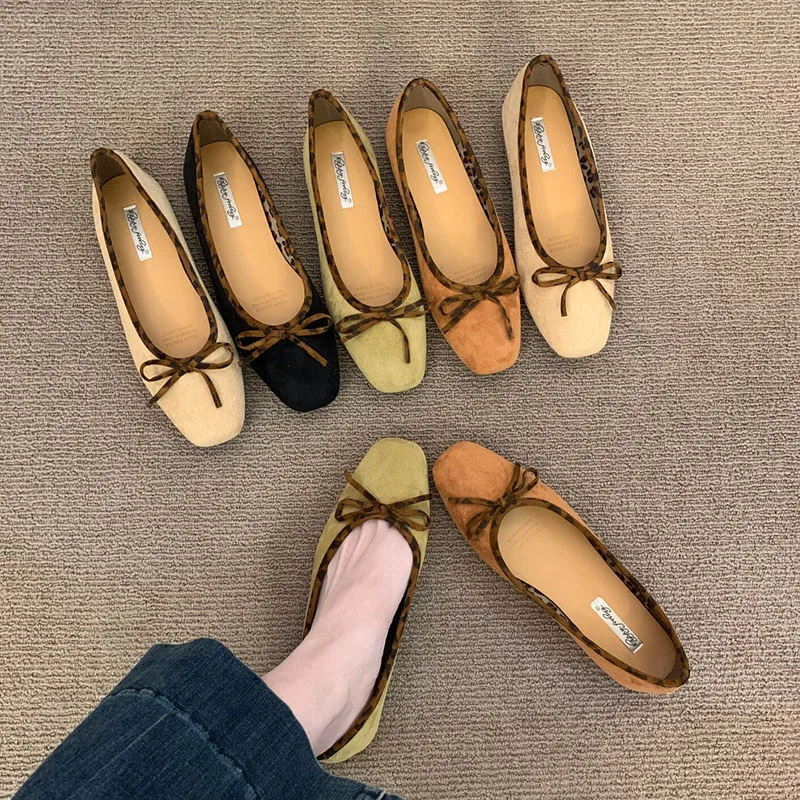 Weiche Damen-Flats mit Schuhen, neu im Frühling und Herbst, flache modische Schuhe mit Schmetterlingsknoten für Damen, Slip-On-Schuhe. – Detail 1
