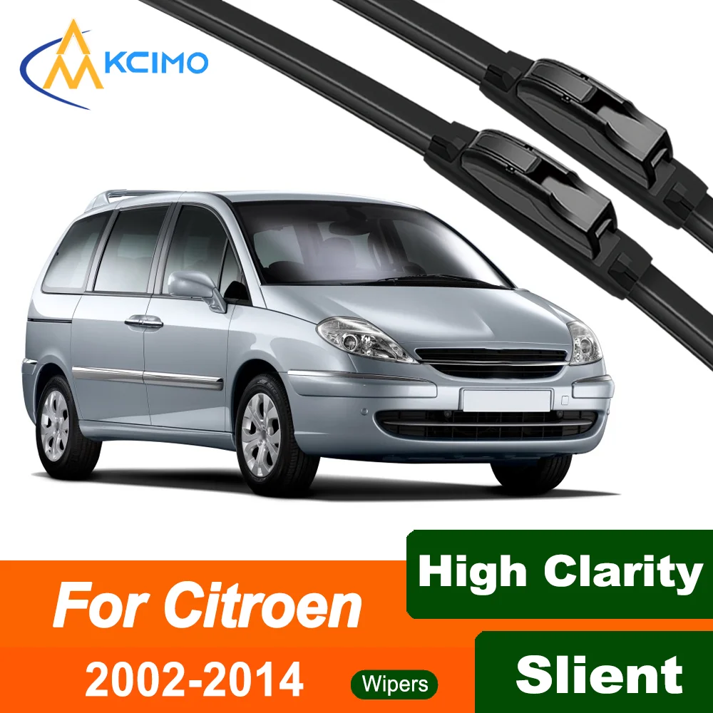 

Silent Black Front Wiper Blades Set for Citroen Eurovans 2002-2014 2003 2004 Auto Windscreen Windshield Window Wiper Accessories